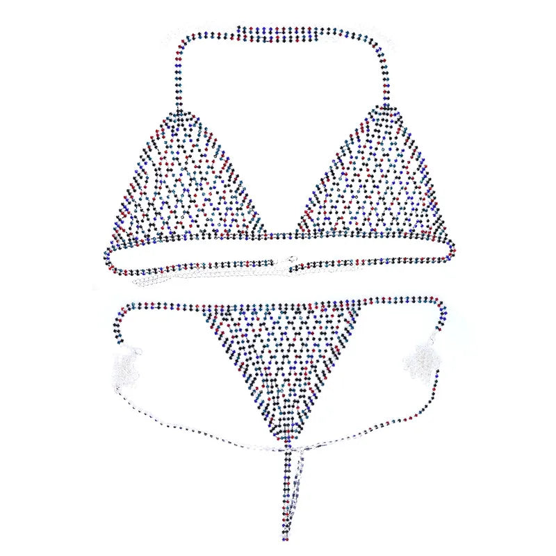 2020 Luxury Mesh Crystal Bralette Underwear Sexy Jewelry for Women Bling Rhinestone Body Chain Bra Harness Waist Jewellery Party