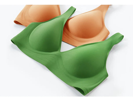 SUJIIN Sexy Wireless Bras for Women Plunge Seamless Invisible Padded Push Up Bra Comfortable Smoothing Female Bralette Bh MX074G