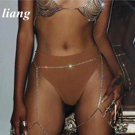 портупея belly chain bijoux de corps waist bikini bodys para mujer Explosions Crystal Body Chain Leg Chain цепочка festival