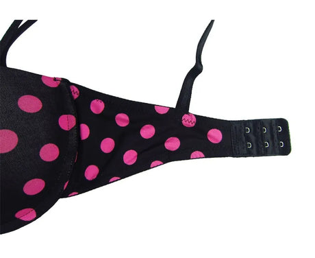 Female Cute Underwear Women Half Cup Padded Push Up Bra Pink Dots Sexy Style 32-34-36-38 B-C-D-DD Small Cup Women Bra NO. ZBW011