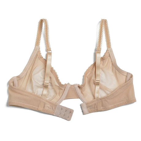 Vgplay Ultra-thin Lace Lingerie See Through Women Bra Underwire Plunge Without Padded Bras for Women Plus Size Hollow Mesh