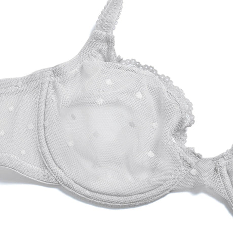 YBCG Black Women Bra Half Cup Lace Lingerie Unlined Underwire Bralette Hollow Mesh Transparent Bra for Women Plus Size Underwear