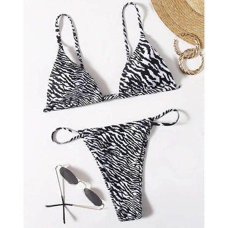 Sexy Zebra Bikini 2026 Woman Swimsuit Female Swimwear Women`s Mini Thong Bikinis Set Summer Beachwear Swimming for Bathing Suit