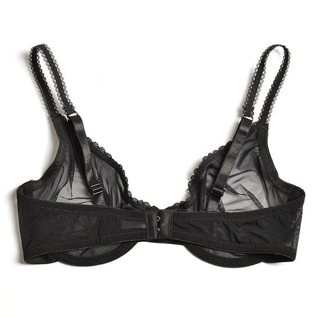Vgplay Ultra-thin Lace Lingerie See Through Women Bra Underwire Plunge Without Padded Bras for Women Plus Size Hollow Mesh