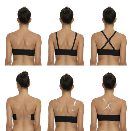 New Removable Half Cup Sexy Women Bra Lace Strapless Brassiere Lingerie Invisible Silicone Halter Push Up Multiway Bras