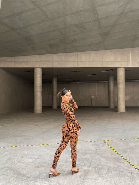 Women European Style Sexy Flocking Sheer Jumpsuit Long Sleeve Slim Fit Bodycon One Piece Outfit Fashion Party Clubwear