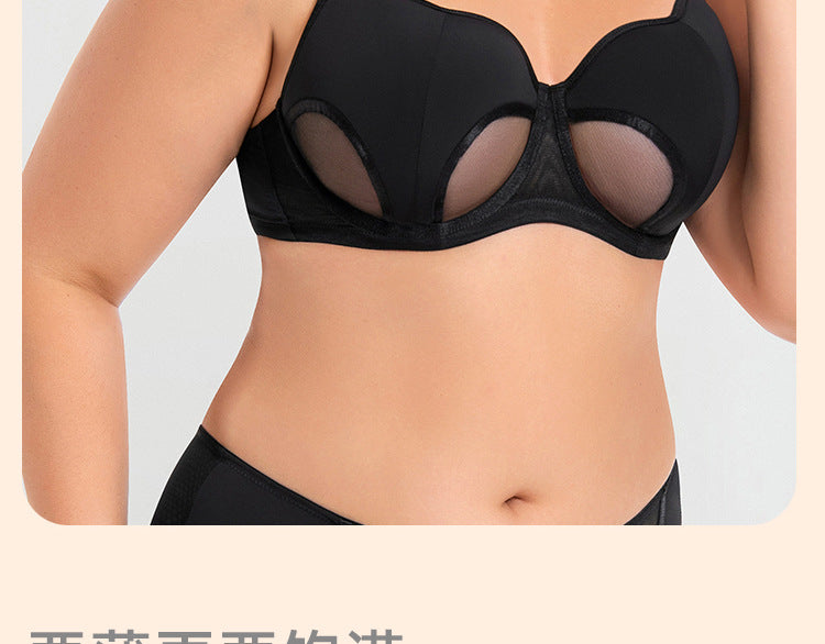 Women's Hollow Out Cup Push Up Bra Full Coverage Supportive Underwire Female Balconette Lingerie 34 36 38 40 42 D E F G H I J