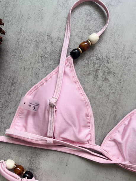 Beads Cross Bandage Bikinis 2026 Bikini Women Swimwear Female Swimsuit Two-pieces Bikini Set Push Up Bra Bathing Suit Swim Lady