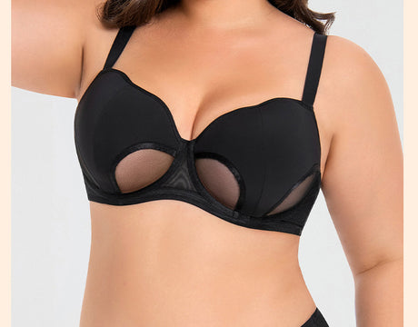 Women's Hollow Out Cup Push Up Bra Full Coverage Supportive Underwire Female Balconette Lingerie 34 36 38 40 42 D E F G H I J