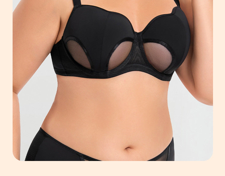 Women's Hollow Out Cup Push Up Bra Full Coverage Supportive Underwire Female Balconette Lingerie 34 36 38 40 42 D E F G H I J
