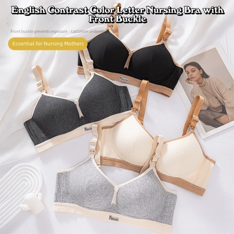 Pure Cotton Double Button Breastfeeding Bra Comfortable Breathable With Thin Gathered Maternity Bra Anti Sagging No Underwire