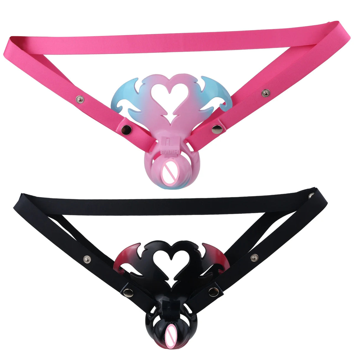 LICKER ABS Simulated Labia Cross-dresser Chastity Cage With loyalty Belt Wear Abstinence BDSM Penis Bondage Toys For Sissy Men