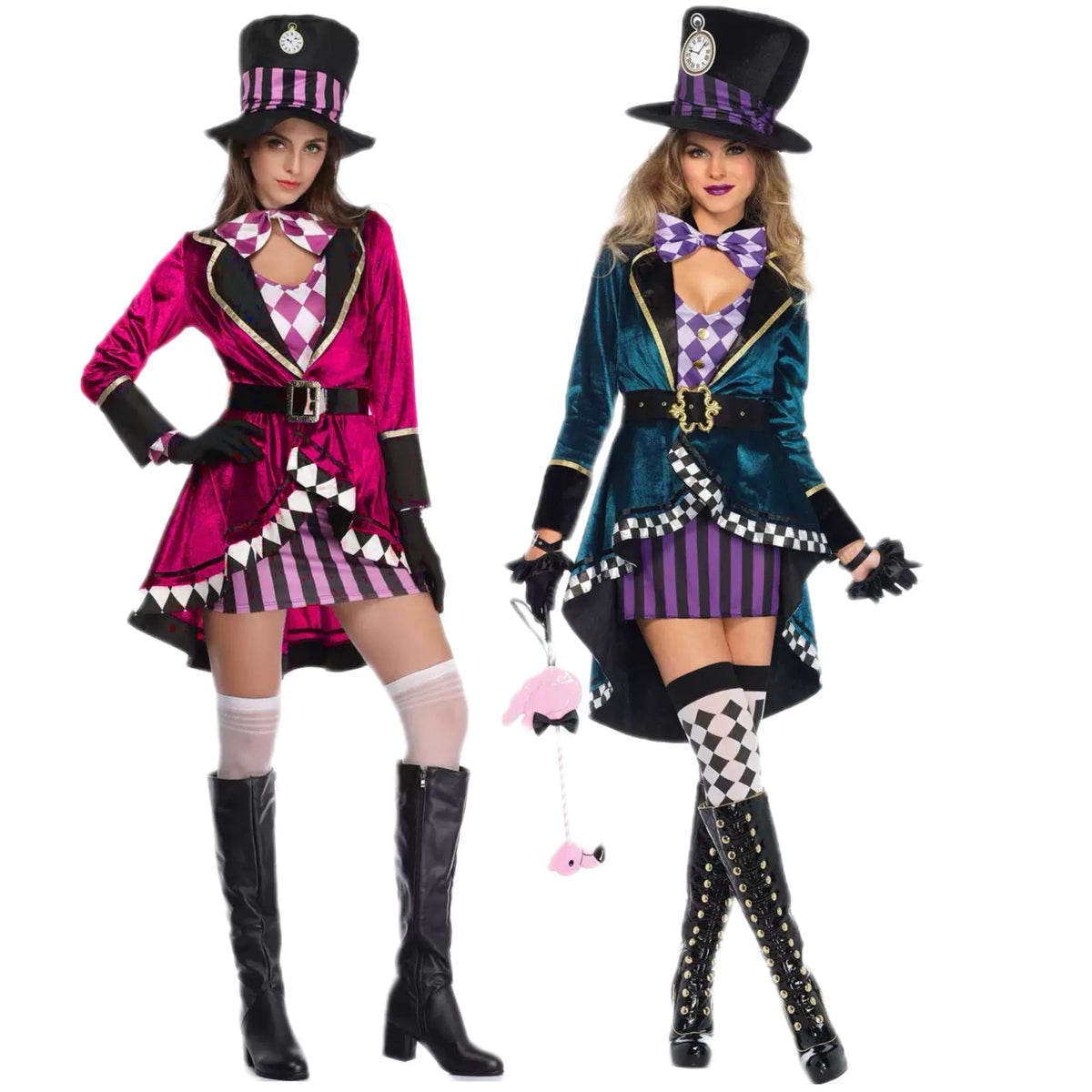 Magician Clown Cosplay Costume Alice Costume Circus Outfits Hatter Halloween Carnival Stage Performance Roleplay Clothes