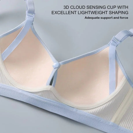 Double Buckle Nursing Bra Anti-sagging Breathable Pregnancy Bralette Pure Cotton Comfortable Nursing Bralette for Breastfeeding