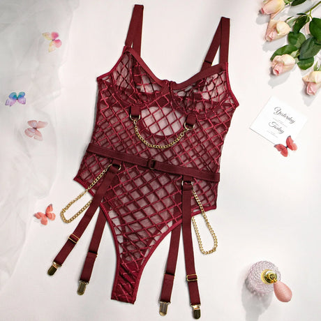 Women's Underwear Sets Sexy Erotic Lingerie for Sex Woman Clothing Lingeries Sets With Garter and Stockings Bra and Panty Set