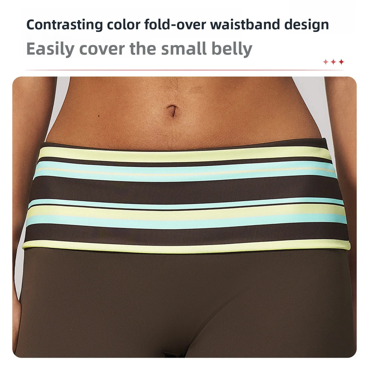 Fashion Polka Dot And Striped Wide Leg Pants For Women Fold Over Waist Bell-bottoms Flare Yoga Pants Push Up Workout Leggings