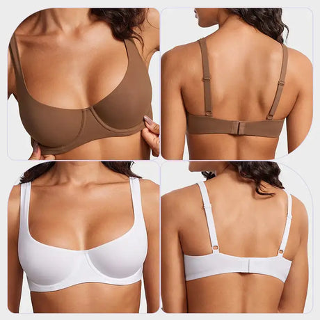 Large Size Underwire Full Support Seamless Unlined Balconette Bra Underwear Solid Color Comfortable Sports Yoga No Trace Bra