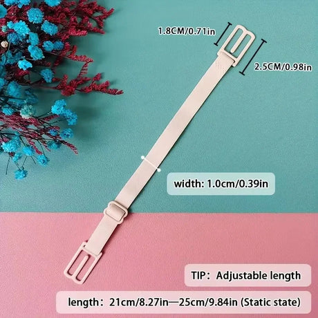 3-Pack Anti-Slip Bra Strap Holders | Adjustable Elastic Clips with Metal Buckles (Black/White/Beige)