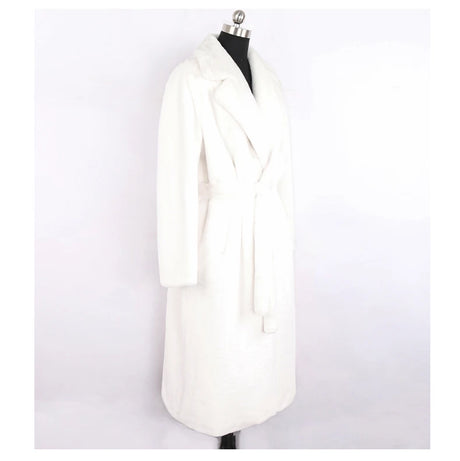 Mauroicardi Winter Long White Black Warm Thick Soft Flowy Fluffy Faux Fur Coat Women Sashes Loose Casual Furry Overcoat 2024