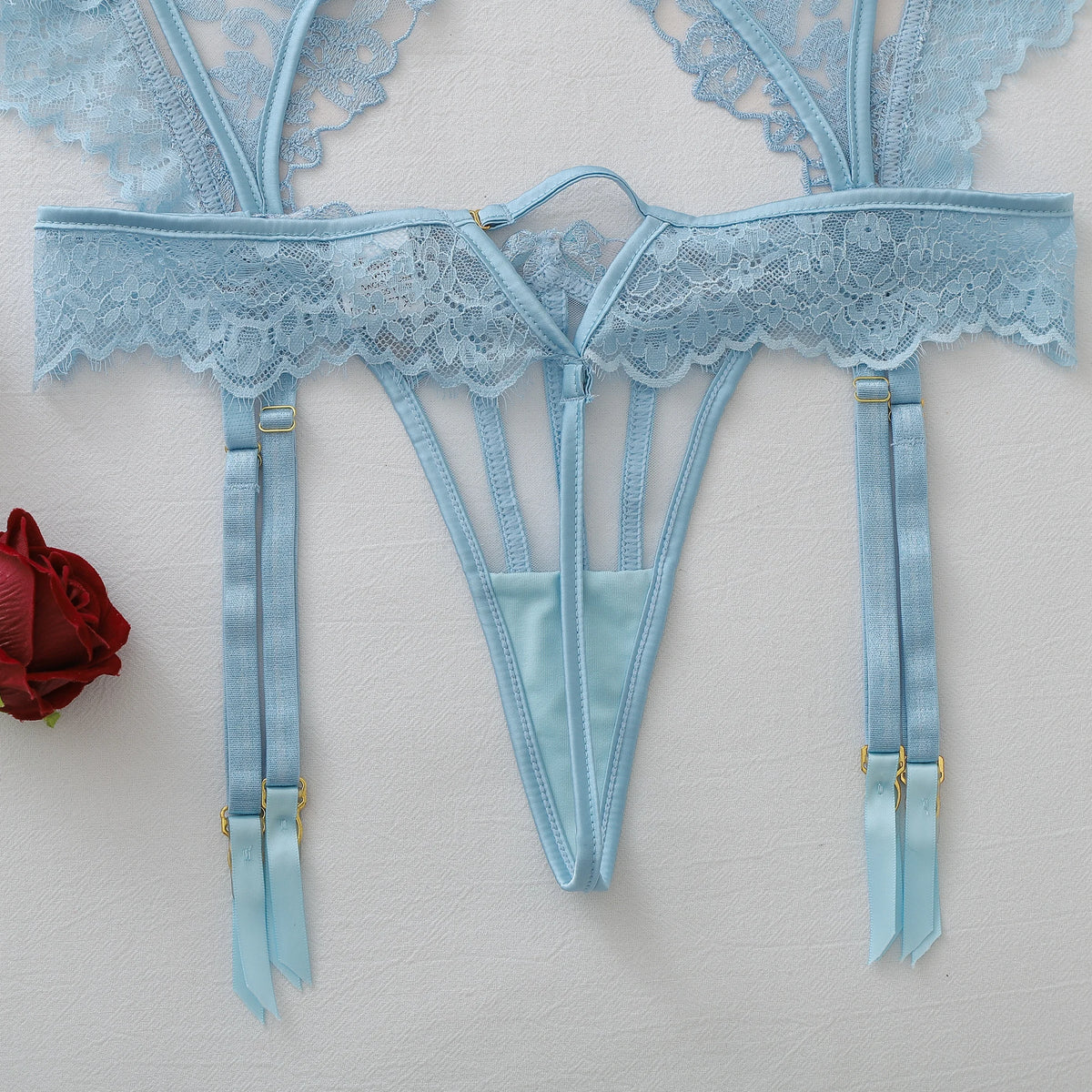 Women's Fashion Gemstone Pendant Decoration Heavy Craftsmanship Flower Embroidery Midnight Temptation Body Shaping Underwear Spl