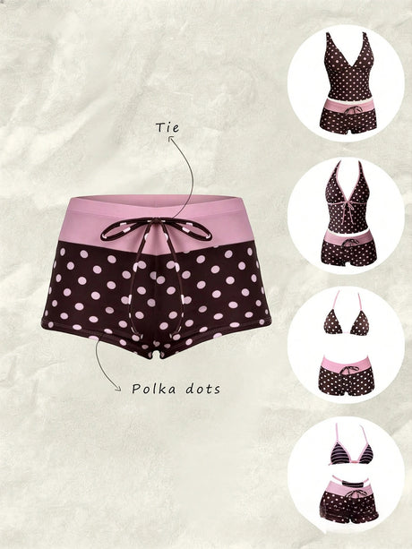 Women Triangle Bikini Set Halter Tie-Up Two Piece Swimsuit Thong Bottom Bathing Suit Beachwear