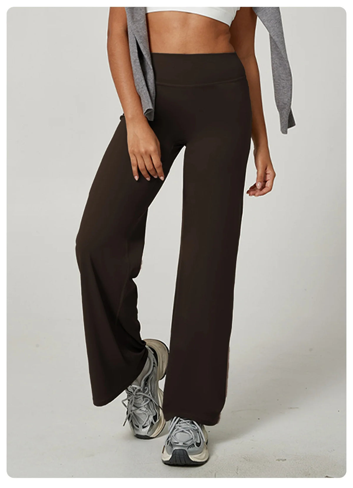 DFXEN LOGO New Women Wide Leg Yoga Pants High Waist Butt Lift Loose Fitness Gym Workout Flare Leggings Casual Sports Trousers