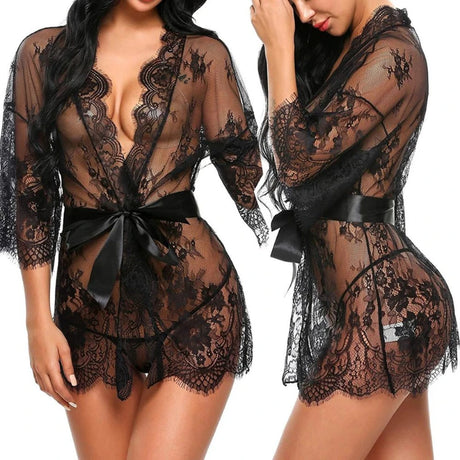 Exotic Women Lace Silk Satin Night Dress Pajamas Nightgown Plus Size Sleepwear Nightgown Sexy Nightwear Sleepshirts for Women