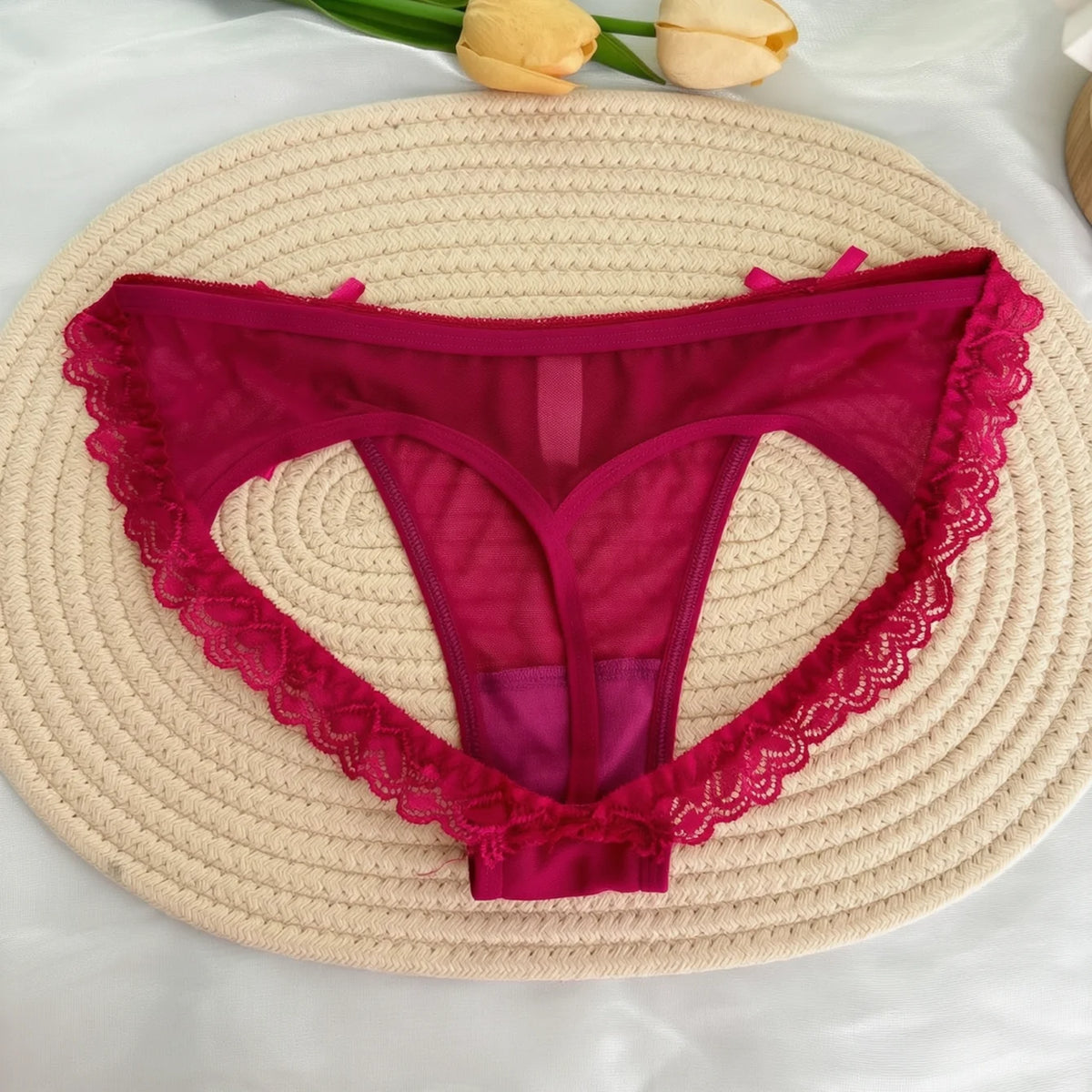 Custom Rhinestone Letter Name Underpants Sexy Mesh Panties Low Rise Hollow Hip Briefs Personalized Gift Wife Lover Anniversary