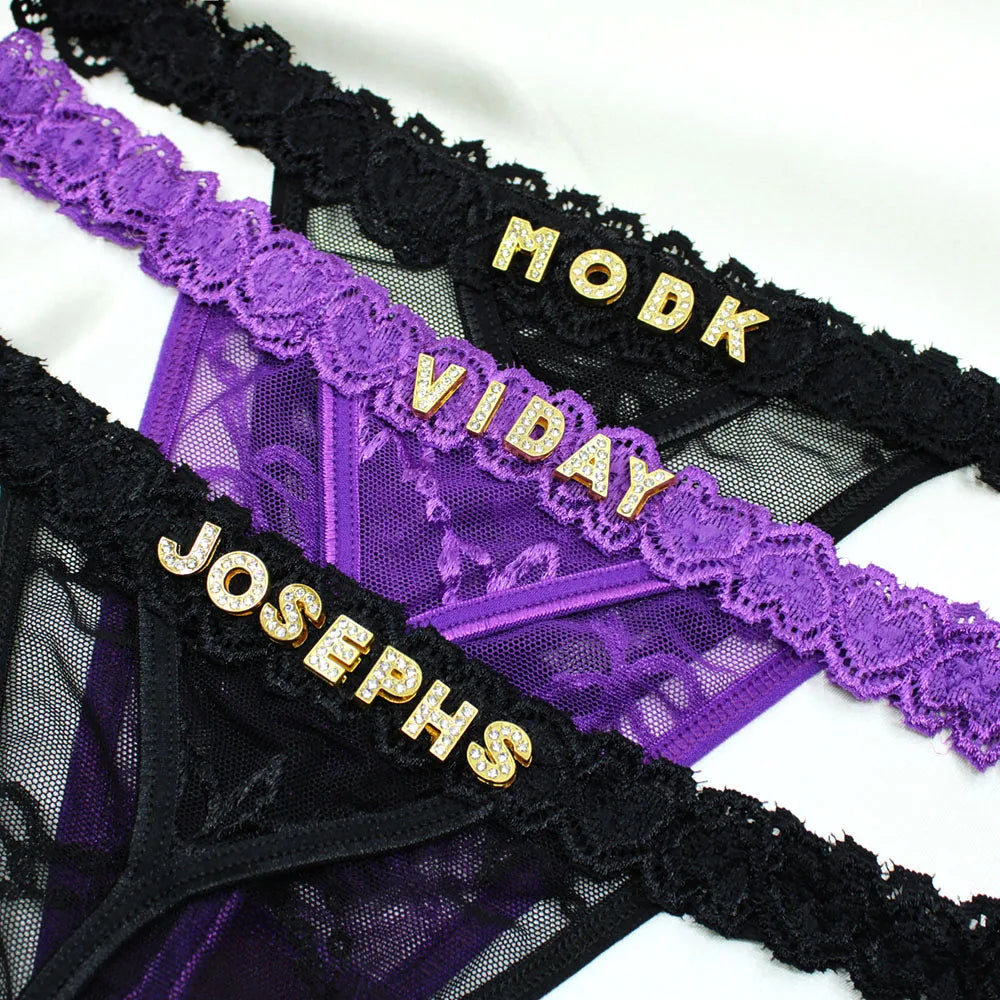 Custom Name Thong Panties Very Sexy Lace Underwear with Personalized Letters G-string Women Customized Gift for Hot Wife Lover