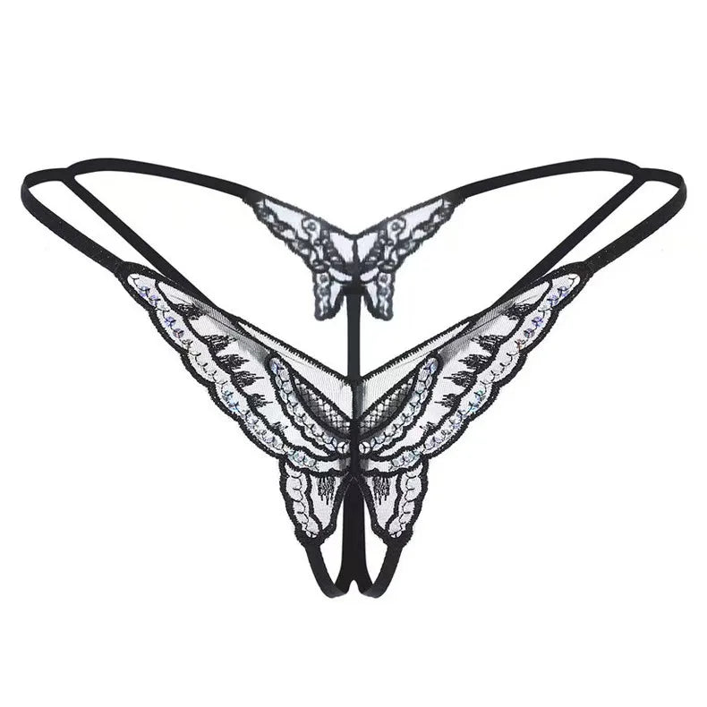 Woman Transparent Underwear Sexy Lingerie Micro Bikinis Porn Lingerie Sex Set Crothless Lace Bow Underwear Erotic Stockings