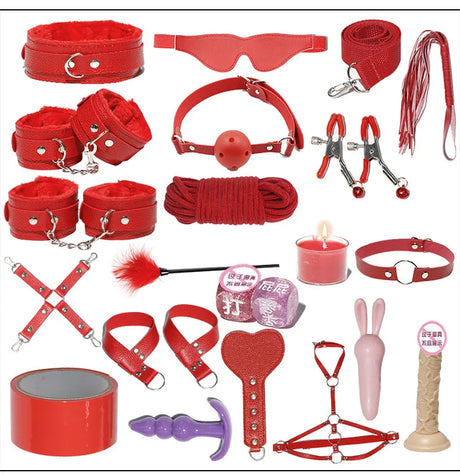 Women BDSM Sexual Couples Kit Adult Sexy Erotic Accessories Handcuffs for Men Gay Session Anal Plug Sex