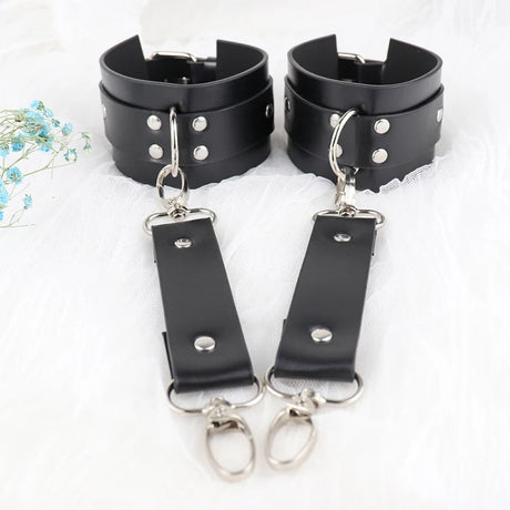 Women Sexy Body Lingerie PU Leather Harness Erotic Costumes BDSM Bondage Garter Belt Crotchless Baby Doll Dress Porno Underwear