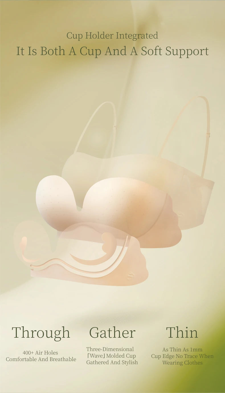 SUJIIN Invisible Strapless Bra for Women Wireless Seamless Push Up Bralette Lady Summer Convertible Multiway Lift Bras Female