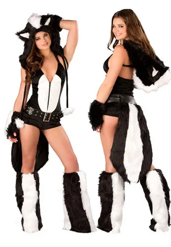 Halloween Costume Woman Furry Monster Fox Cat Cosplay Clothes Nightclub Party Dress up Rave Outfit Stage Wear 2025
