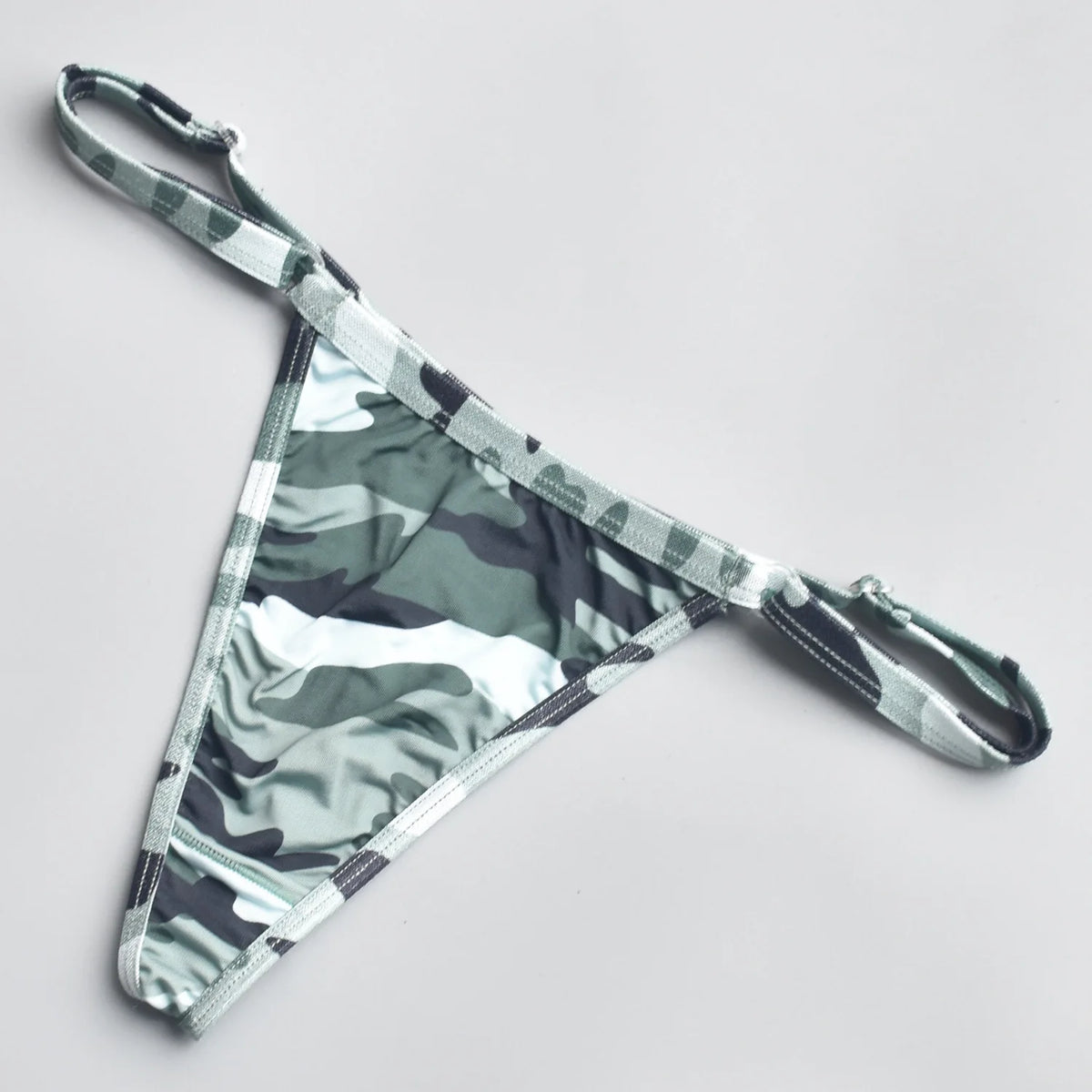 Men Women Unisex Camouflage Print Thong Underwear Adjustable Waist Strap Briefs 4 Styles Sexy Low Rise G-string Panties For D