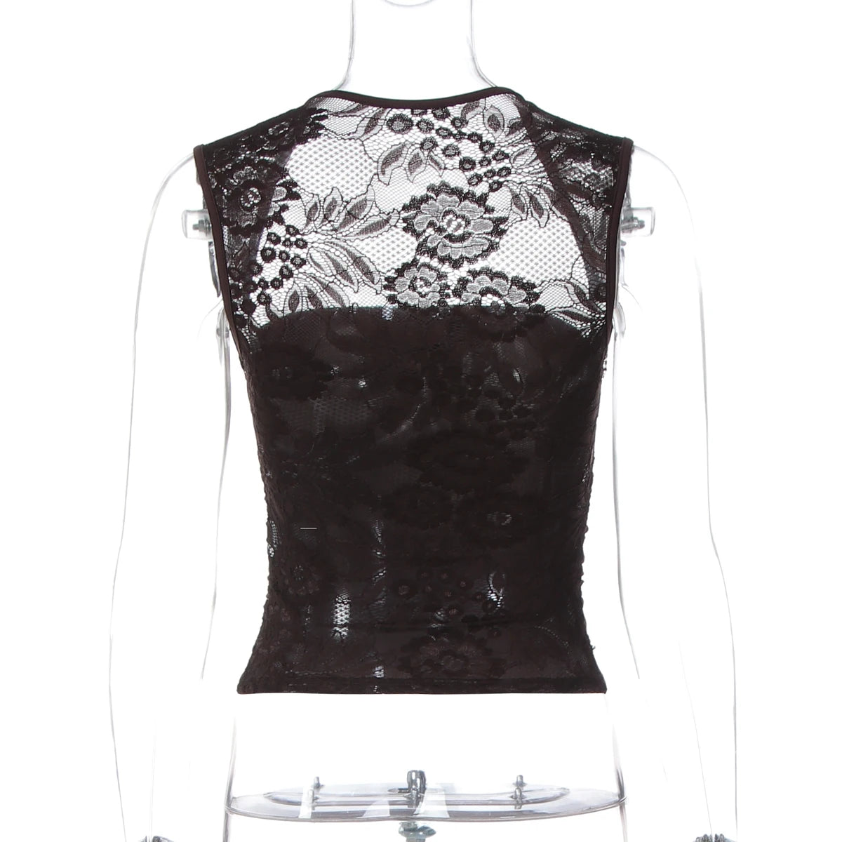 Hugcitar Summer Square Collar Solid Patchwork Lace Sexy Crop Tank Top Fashion Female Clothes Streetwear Vacation Club