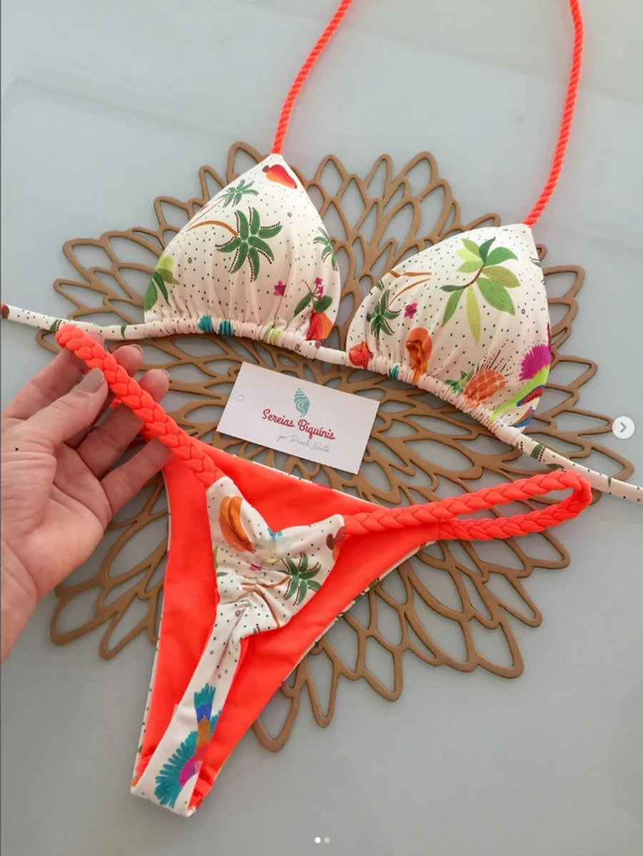 Micro Bikinis Women Swimsuit New Sexy Swimwear Halter Bikini Set Brazilian Biquini Female Thong Beachwear Party Wear