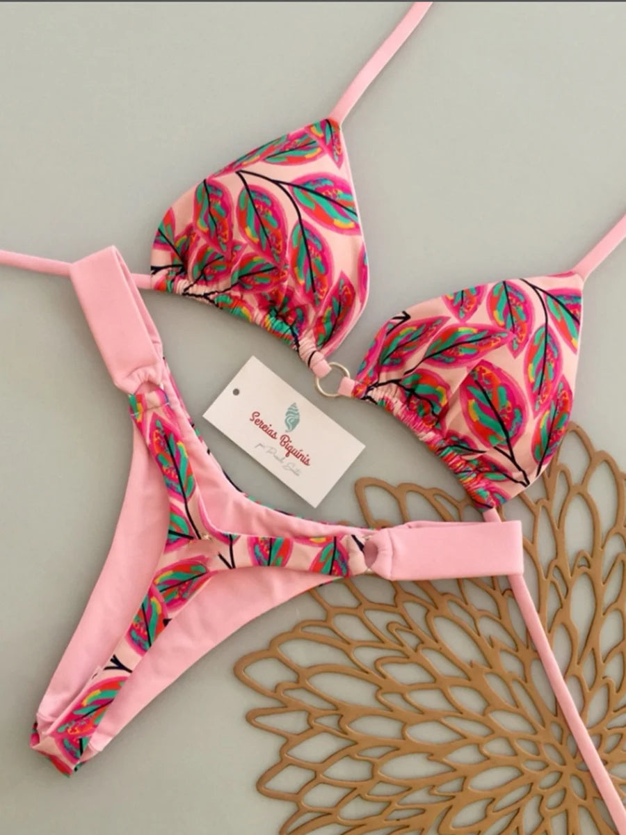 Micro Bikinis Women Swimsuit New Sexy Swimwear Halter Bikini Set Brazilian Biquini Female Thong Beachwear Party Wear