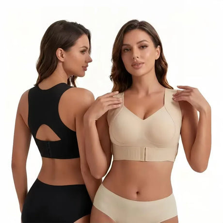 Women's Posture Correction Bras Seamless Wireless Push Up Bralette with Cross Back Support Female Lingerie