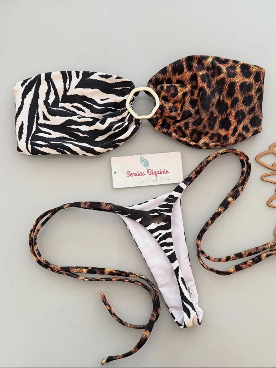 Micro Bikinis Women Swimsuit New Sexy Swimwear Halter Bikini Set Brazilian Biquini Female Thong Beachwear Party Wear
