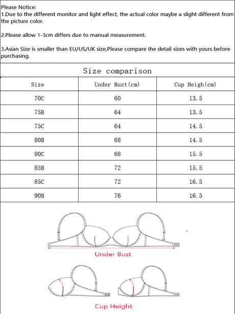 Purple lace ultra-thin bra with steel rim support Transparent half cup design without padding sexy Lingerie women's underwear