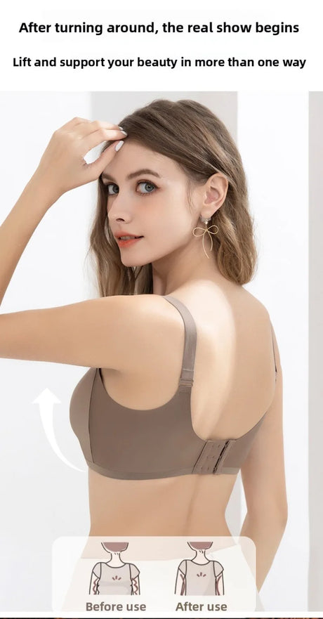 Smooth Nursing Bra Prevents Sagging Gathers Support Womans Brassiere Three-row Hooks Postpartum Use All Stages Ladies' Bra Daily
