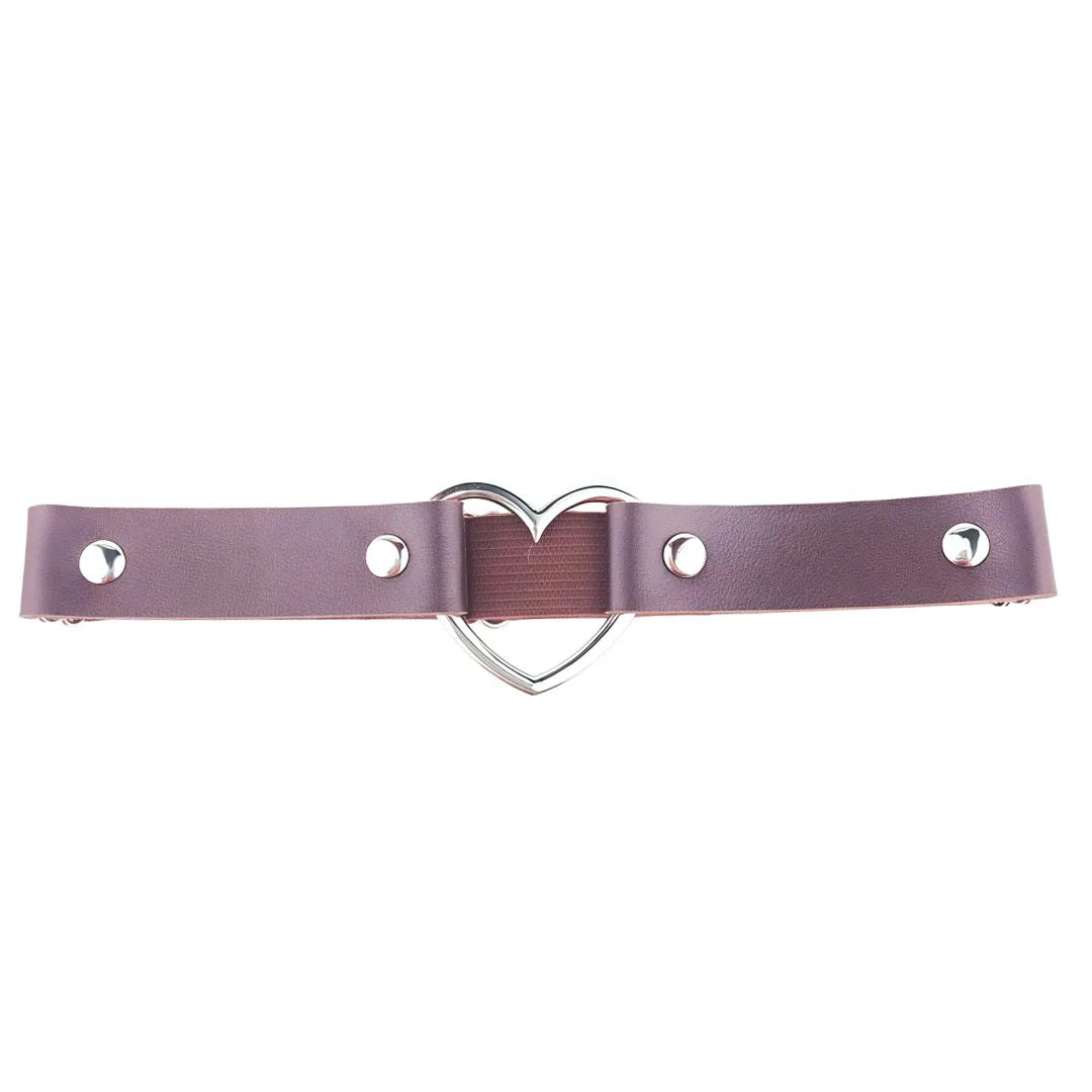 Faux Leather Heart Thigh Chain Single Layer Heart Thigh Ring Garter Leg Band Y2K Harajuku Punk Alt Girl Statement Leg Jewelry