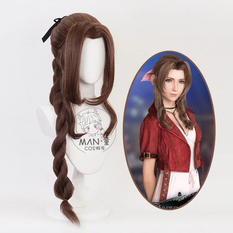 Fantasy VII Cosplay Game FF7 Aerith Gainsborough Cosplay Costume Aerith Coat and Dress Full Set Halloween Party Outfits
