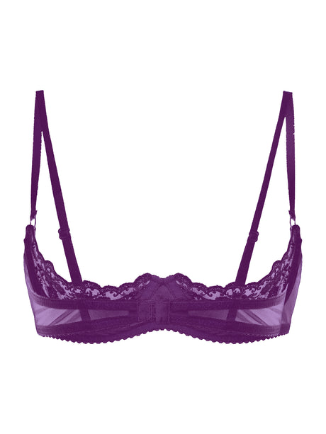 Women's Sexy Open Cup Bra Tops Sheer Floral Lace Underwire Push Up Bralette Cupless Lingerie Exposed Breast Underwear Nightwear