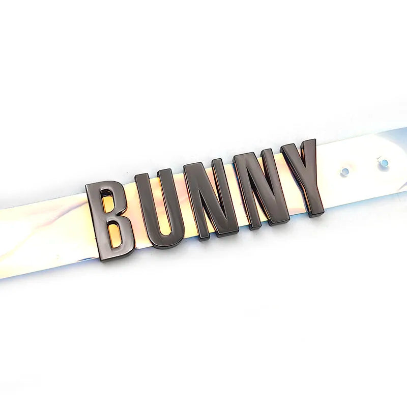 Punk Customized Black Letters BUNNY HOTWIFE Choker Collars DIY Personalized Custom Name Necklace Sexy Cosplay Party Jewelry