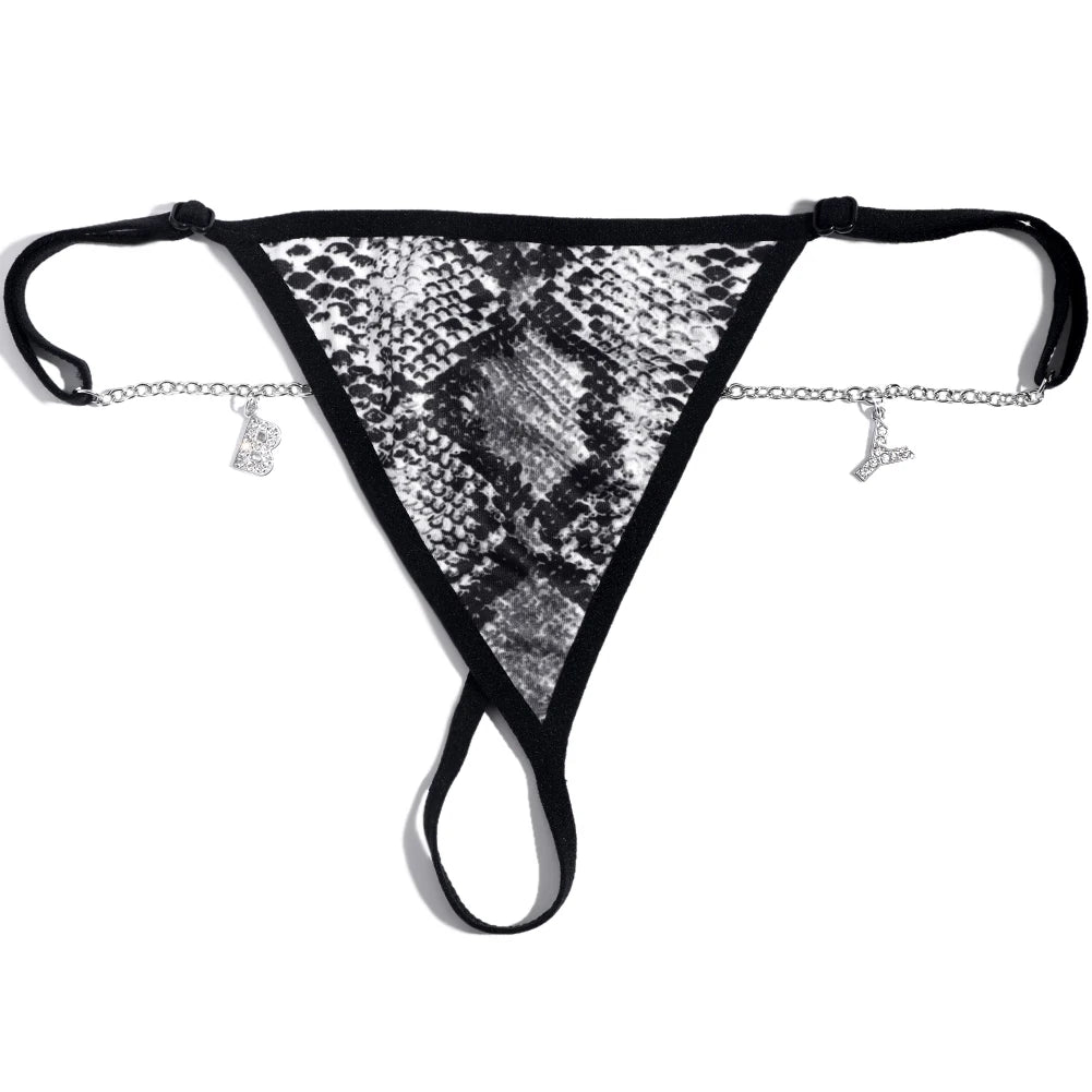 Customize Name Crystal Letters Waist Body Chain for Women Sexy Leopard Underwear Bikini Thong Body Jewelry Valentine's Day Gift