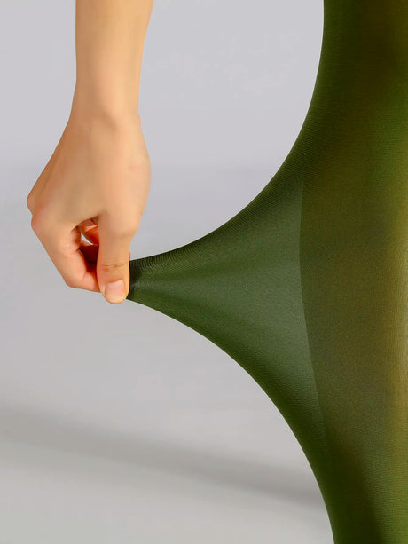 1 Pair Women's Olive Green 80D Velvet High Elastic Sexy Tights Pantyhose Large Size Spring Summer Autumn Daily Party Wear