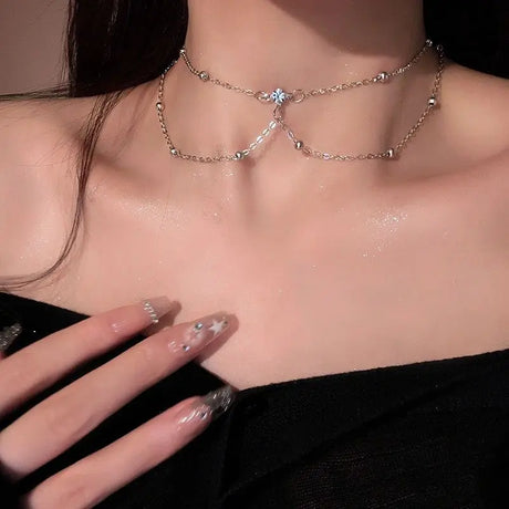Fashion Square Zircon Chest Chain for Women Personalized Sexy Multi Layer Chain Tassel Body Chain Beach Bikini Jewelry Gift