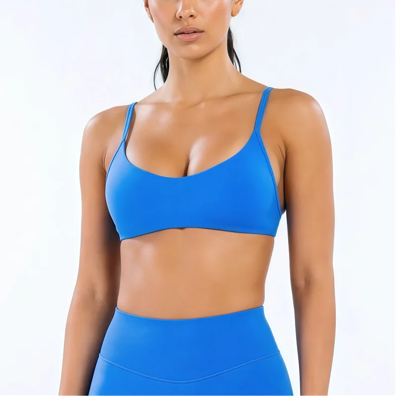 HISTELLO Impact Scoop Neck Bra Seamless Women Sports GYM Underwear Sexy Backless Yoga Clothing Naked Feeling Workout Fitness Bra